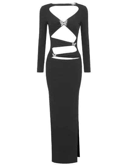 KALISTA Sexy Cut Out Maxi Bandage Dress