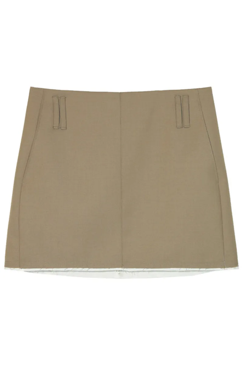 Worsted wool blending commuting straight skirt | 2 colors