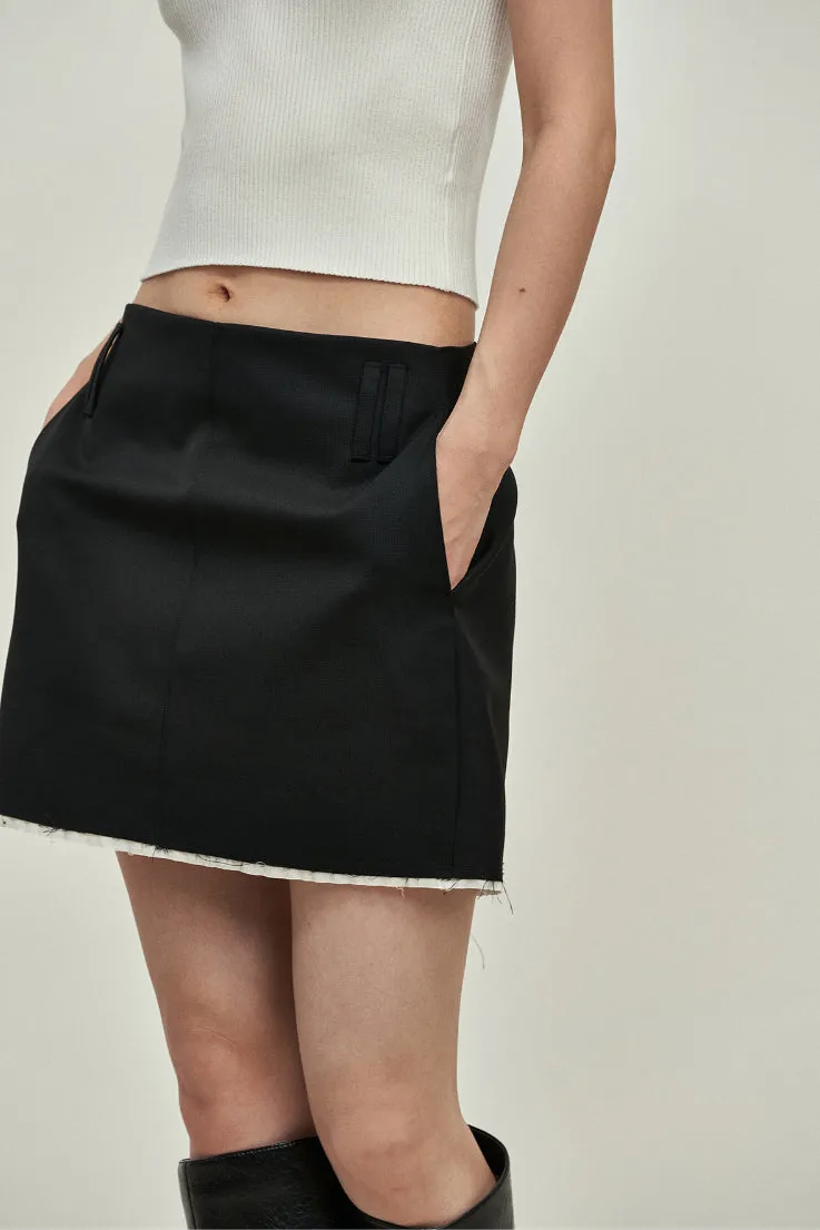 Worsted wool blending commuting straight skirt | 2 colors